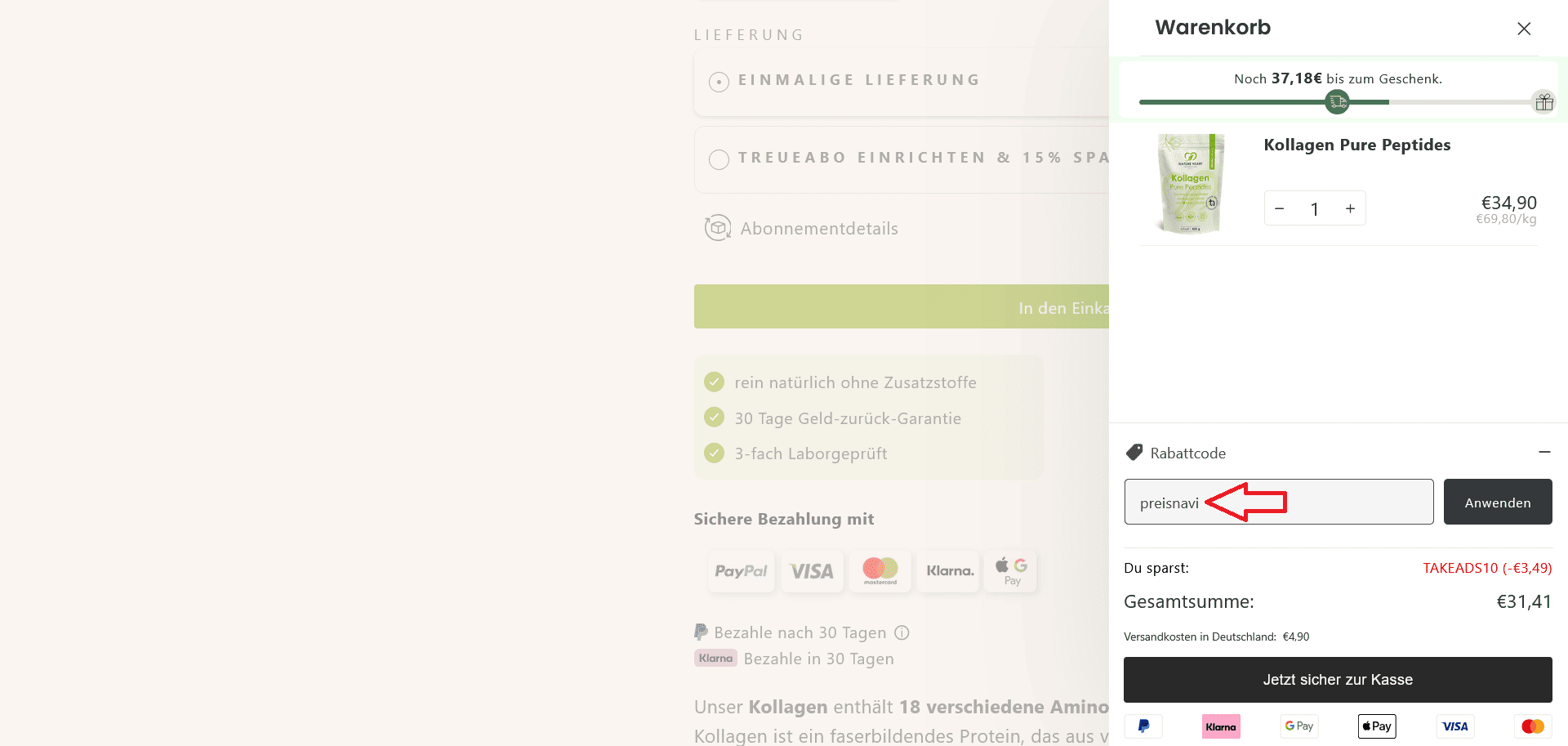 Gutscheincode einlösen