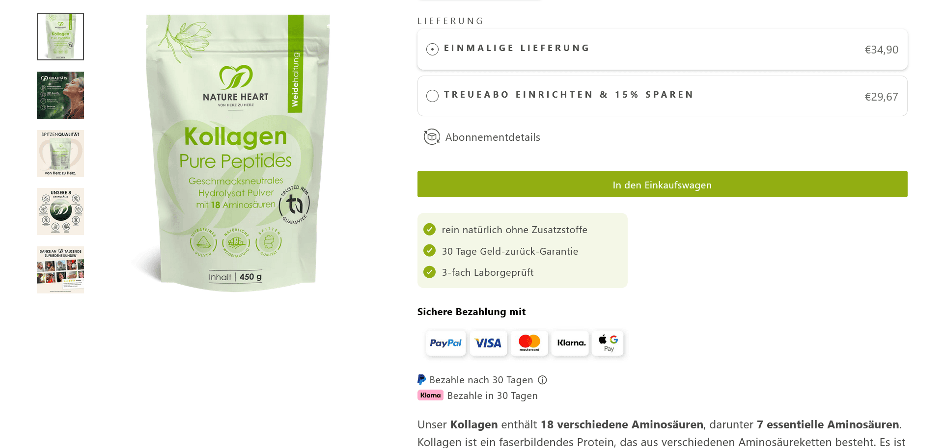 Produkt in den Warenkorb legen