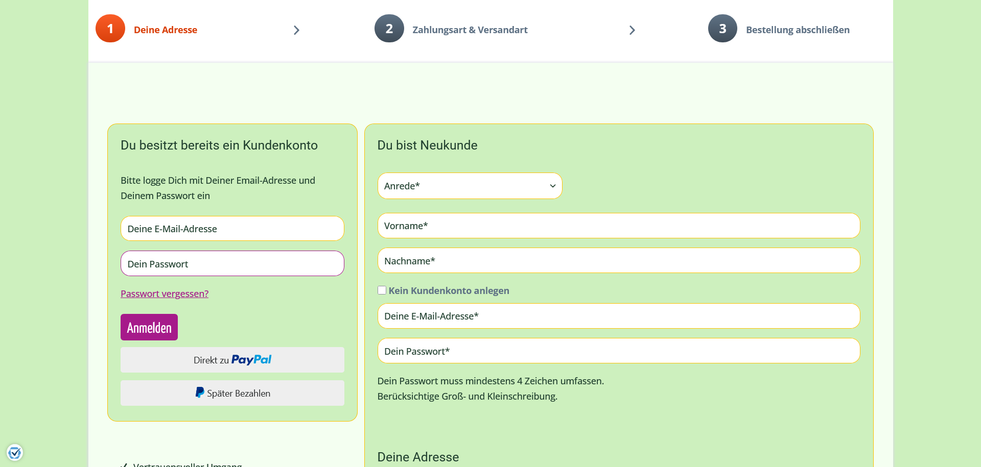 Anmelden oder registrieren