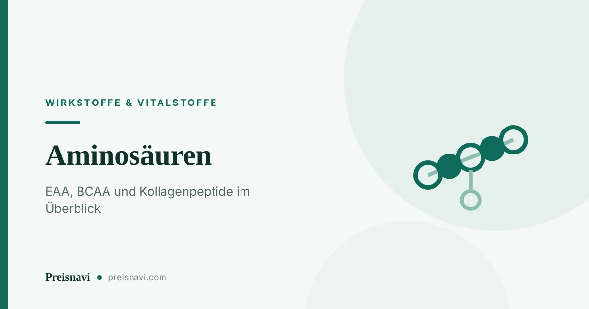 Kette aus fünf verbundenen Kreisen als vereinfachte Peptidkette, Sinnbild für essenzielle Aminosäuren und EAA-Präparate