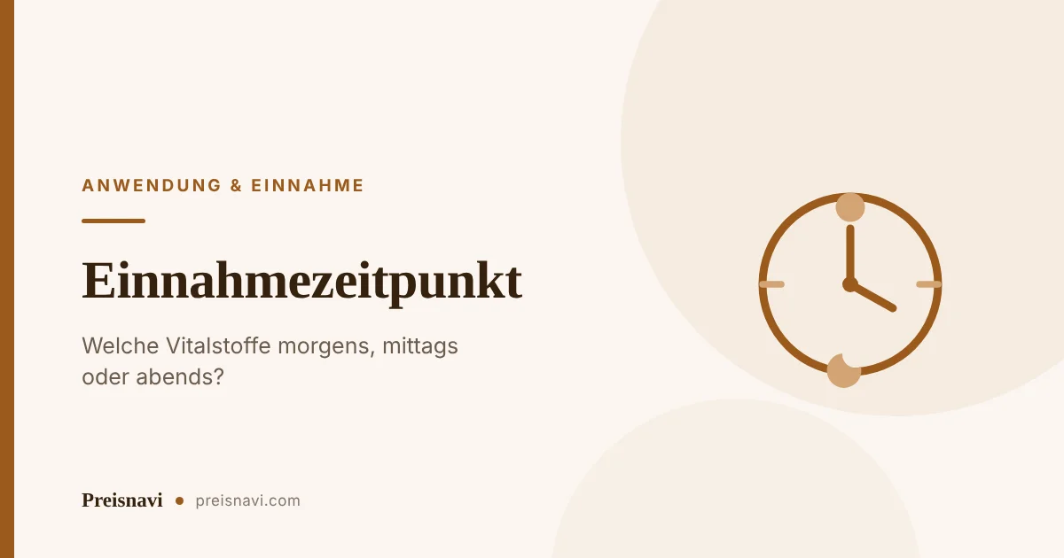 Zifferblatt mit Sonne am oberen und Mond am unteren Rand als Sinnbild für den richtigen Einnahmezeitpunkt von Vitalstoffen