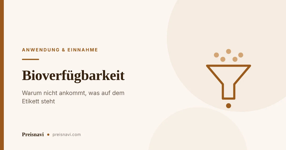Trichter mit vielen Partikeln oberhalb und einem einzelnen darunter als Sinnbild für die Bioverfügbarkeit von Nährstoffen