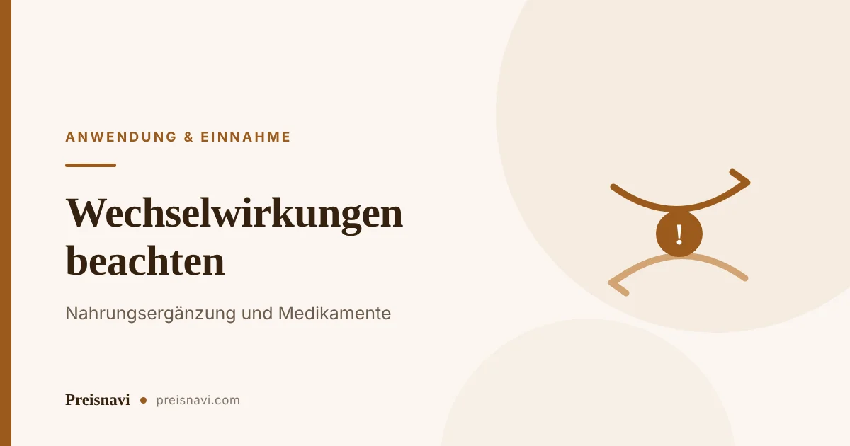 Zwei gekreuzte Pfeile mit Ausrufezeichen als Sinnbild für Wechselwirkungen zwischen Nahrungsergänzung und Medikamenten