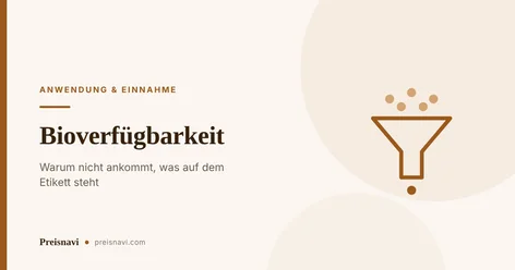 Trichter mit vielen Partikeln oberhalb und einem einzelnen darunter als Sinnbild für die Bioverfügbarkeit von Nährstoffen