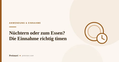 Teller mit kleiner Uhr davor als Sinnbild für die Frage, ob Nahrungsergänzung nüchtern oder zur Mahlzeit eingenommen wird
