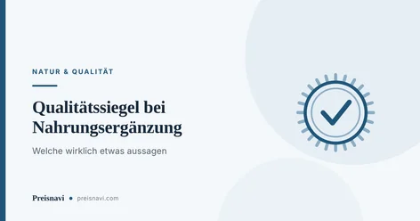 Rundes Prüfsiegel mit gezacktem Rand und Häkchen in der Mitte als Sinnbild für geprüfte Qualitätssiegel bei Nahrungsergänzung