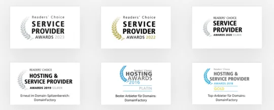 Domain Factory Service & Hosting Provider Award Gewinner